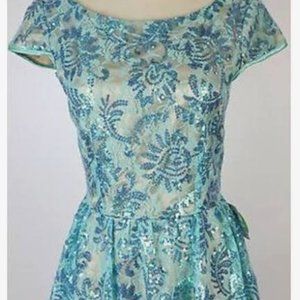 Roberta Sequin Lace Cocktail Dress